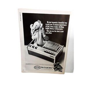 1970 Denon Cassematic 12 Play Record Cassettes Vintage Print Ad 70s